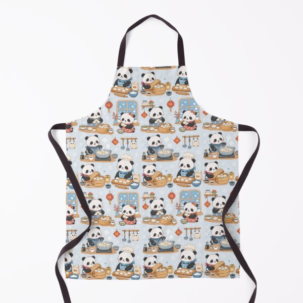 Item preview, Panda Winter Dumpling Kitchen Pattern designed and sold by Soft Berry Studio.