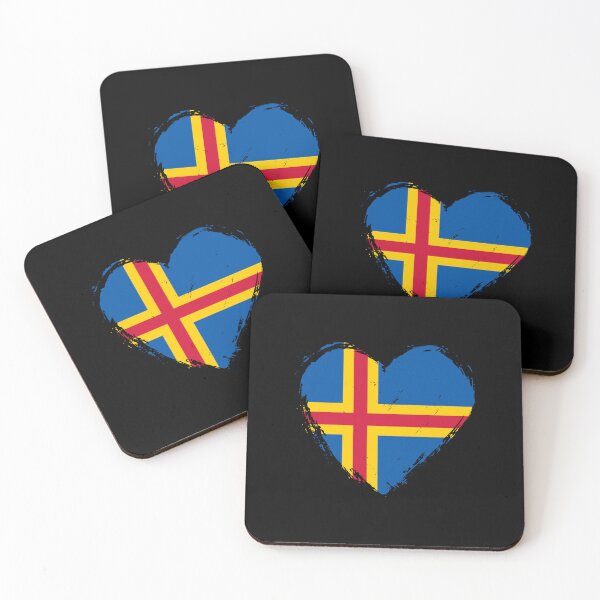 Item preview, Distressed Åland Islands Flag Heart AX designed and sold by shitpostee.