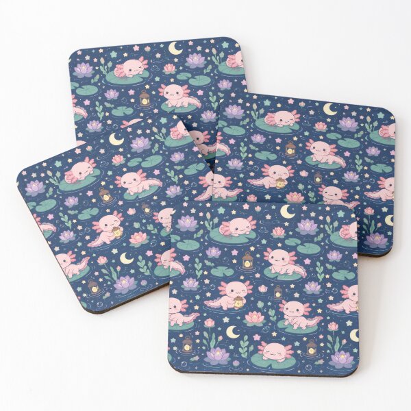 Item preview, Axolotl Cozy Moonlit Pond Pattern designed and sold by Soft Berry Studio.