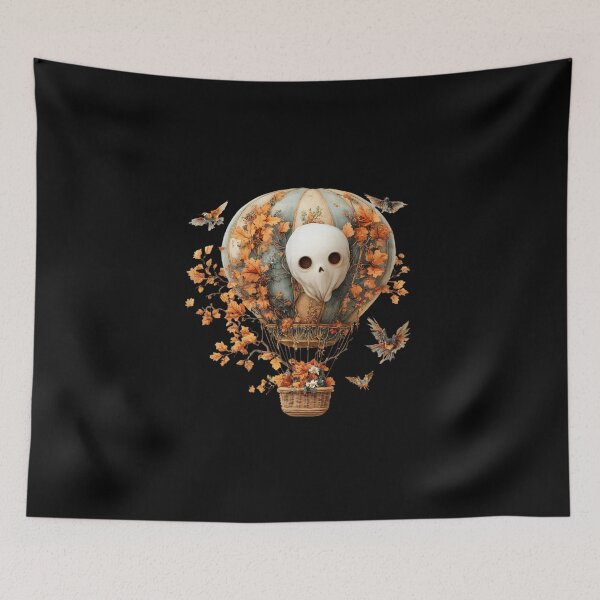 Item preview, Skull Balloon with Autumn Leaves designed and sold by Hillonmary.