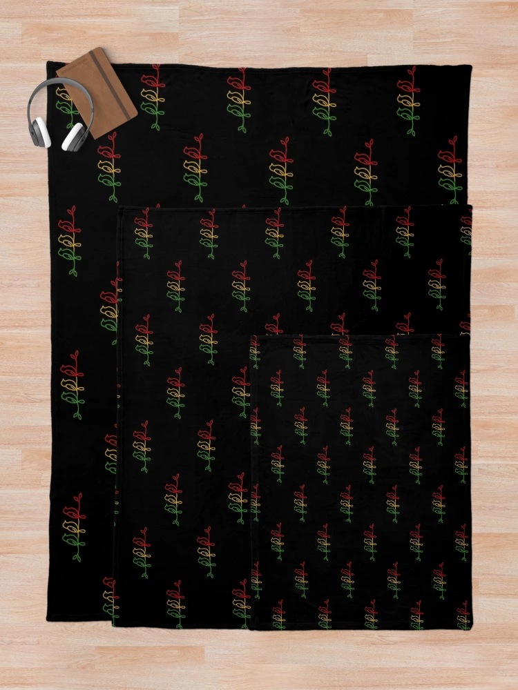Thumbnail 5 of 6, Throw Blanket, Three Little Rasta Reggae Birds designed and sold by RastaColors.