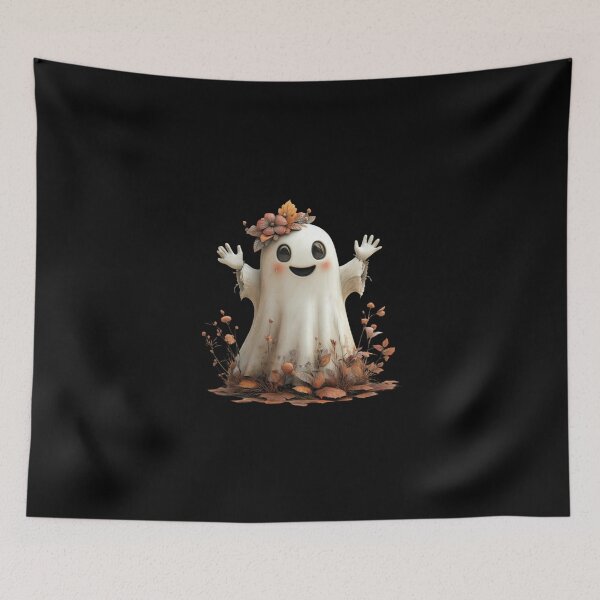 Item preview, Cheerful Ghost with Floral Headpiece designed and sold by Hillonmary.