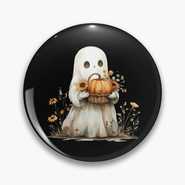 Item preview, Ghost with Pumpkin Basket designed and sold by Hillonmary.