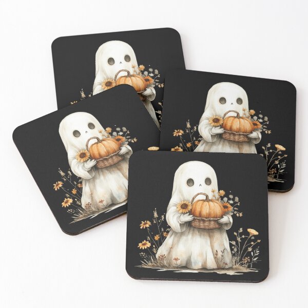 Item preview, Ghost with Pumpkin Basket designed and sold by Hillonmary.