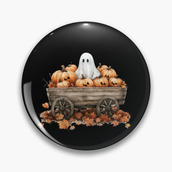Item preview, Ghost and Pumpkins in Rustic Cart designed and sold by Hillonmary.