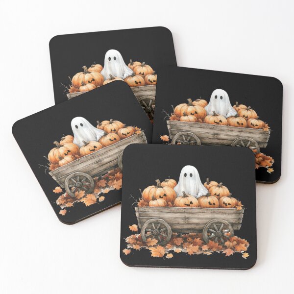 Item preview, Ghost and Pumpkins in Rustic Cart designed and sold by Hillonmary.