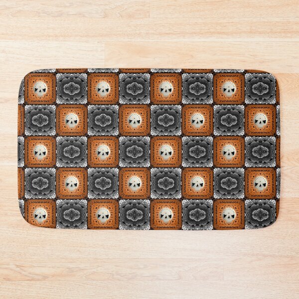 Item preview, Skull Granny Square - Black & Orange designed and sold by Moonlit Datura.