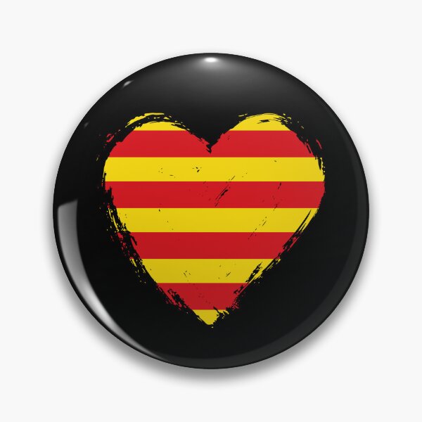 Item preview, Distressed Catalonia Flag Heart CT designed and sold by shitpostee.