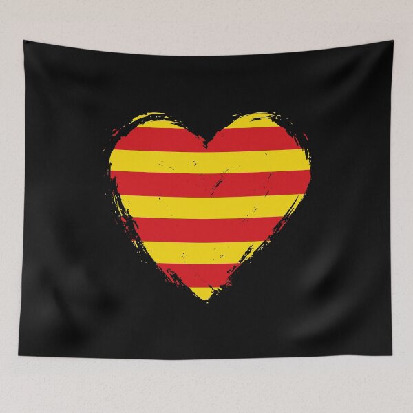 Item preview, Distressed Catalonia Flag Heart CT designed and sold by shitpostee.