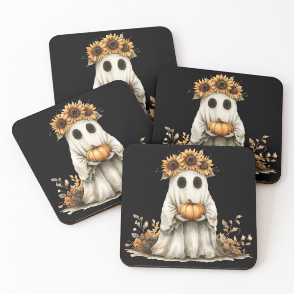 Item preview, Ghost with Sunflowers and Pumpkin designed and sold by Hillonmary.