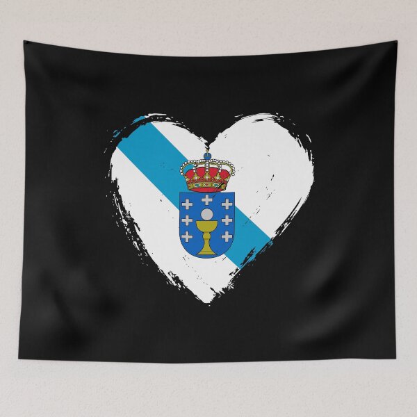 Item preview, Distressed Galicia Flag Heart GA designed and sold by shitpostee.