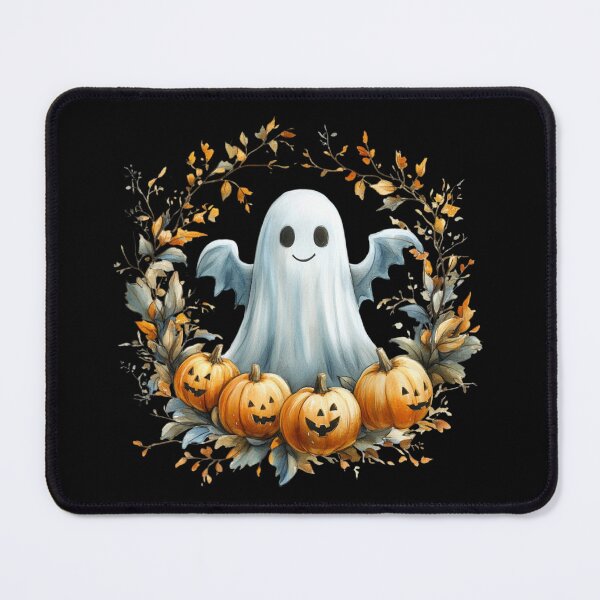Item preview, Cheerful Ghost with Pumpkin Circle designed and sold by Hillonmary.