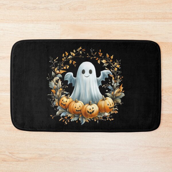 Item preview, Cheerful Ghost with Pumpkin Circle designed and sold by Hillonmary.