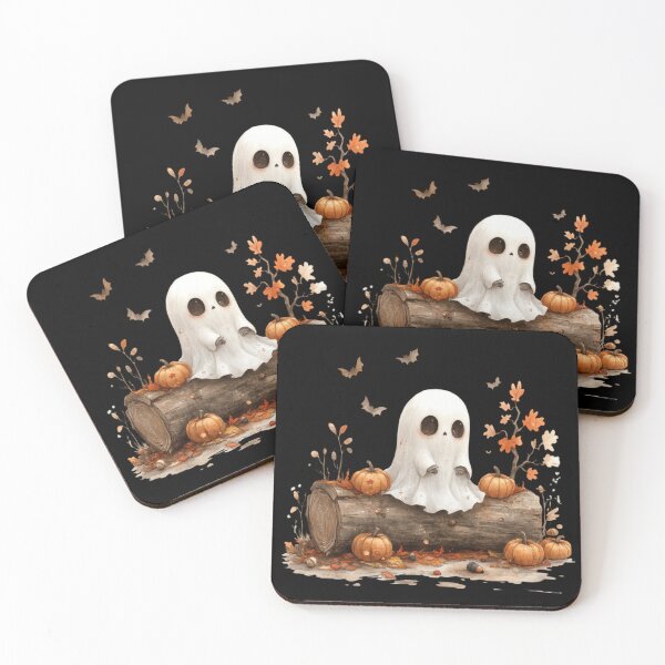 Item preview, Cute Ghost with Autumn Pumpkins designed and sold by Hillonmary.