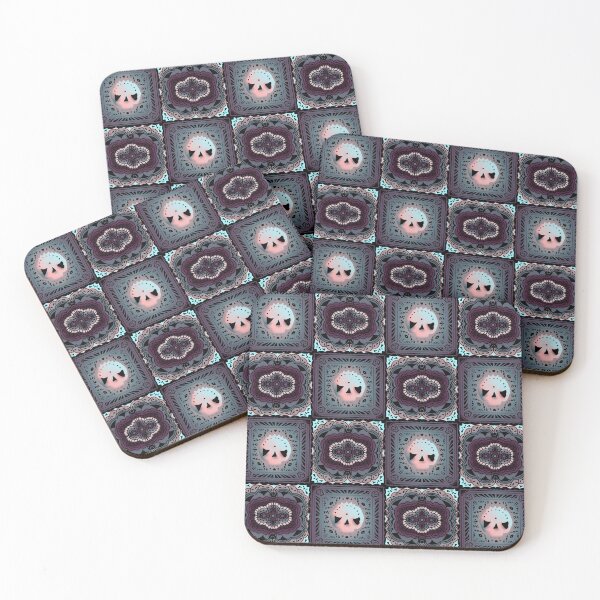 Item preview, Skull Granny Square - Black & gray designed and sold by Moonlit Datura.