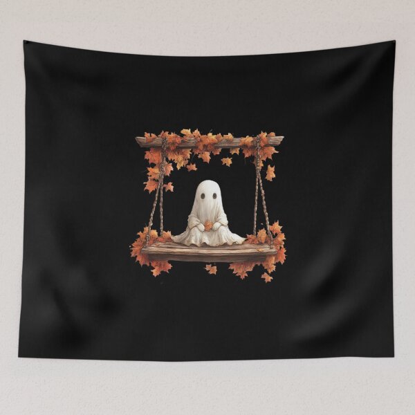 Item preview, Ghost on Autumn Leaf Swing designed and sold by Hillonmary.