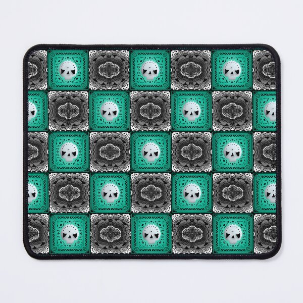 Item preview, Skull Granny Square - Black & Aqua designed and sold by Moonlit Datura.