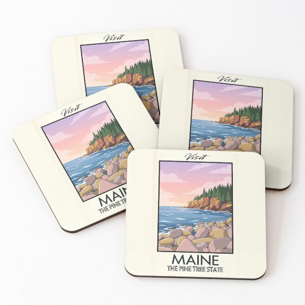 Item preview, Maine Scenic Vintage Style Travel Advert designed and sold by Dimensionality.