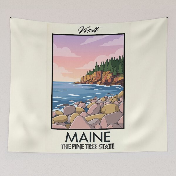 Item preview, Maine Scenic Vintage Style Travel Advert designed and sold by Dimensionality.