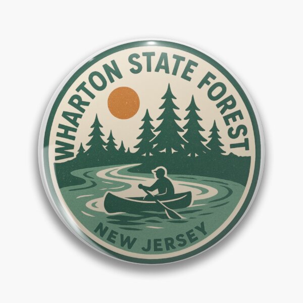 Item preview, Wharton State Forest Pine Barrens New Jersey Kayaking Badge designed and sold by NeedleCompass.