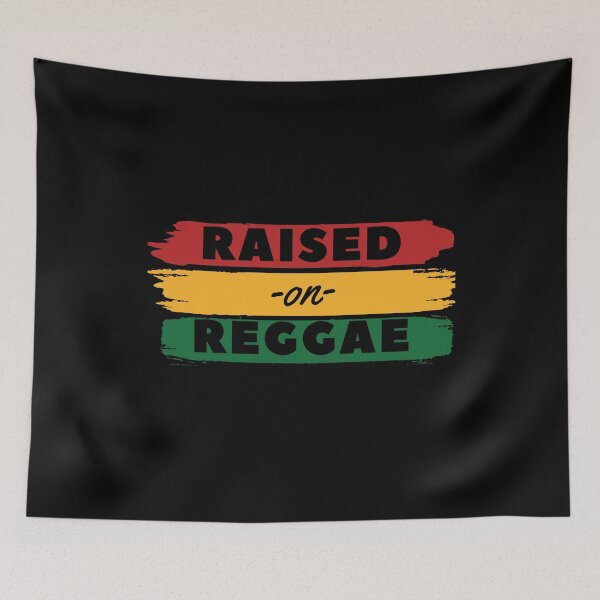 Item preview, Raised on Reggae Distressed Reggae Rasta Flag Colors designed and sold by RastaColors.