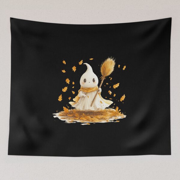 Item preview, Whimsical Ghost with Broom designed and sold by Hillonmary.