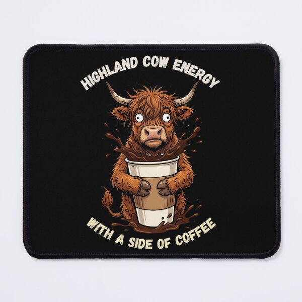 Item preview, Highland Cow Energy With A Side Of Coffee Meme Gift designed and sold by LeSoniPapaPrint.