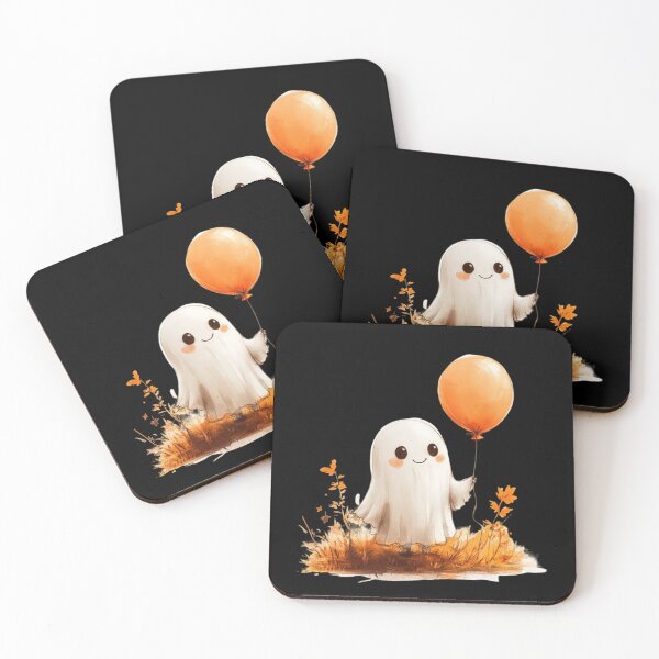 Item preview, Cute Ghost with Orange Balloon designed and sold by Hillonmary.