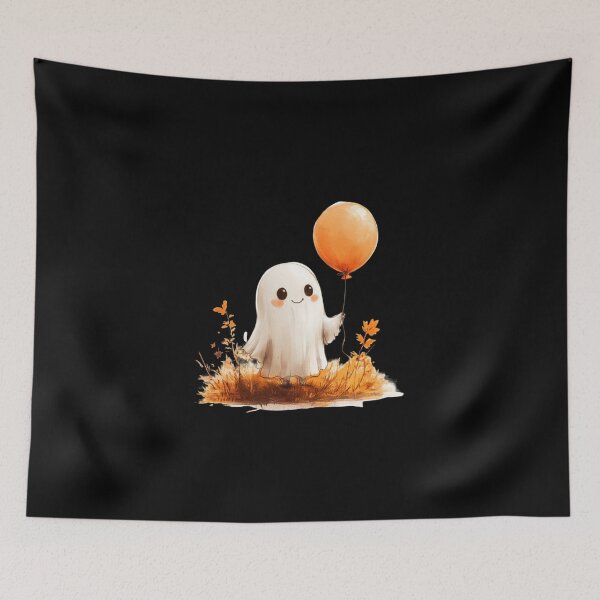 Item preview, Cute Ghost with Orange Balloon designed and sold by Hillonmary.
