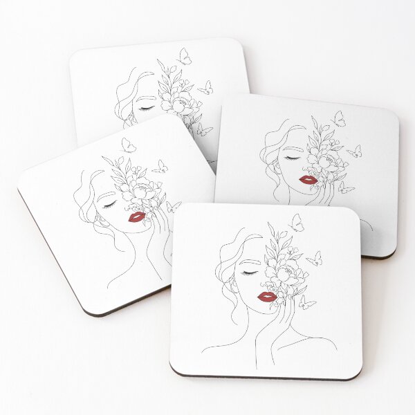 Item preview, Floral Woman Face Illustration designed and sold by Nitta Studio.