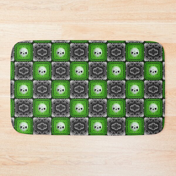 Item preview, Skull Granny Square - Black & Neon Green designed and sold by Moonlit Datura.