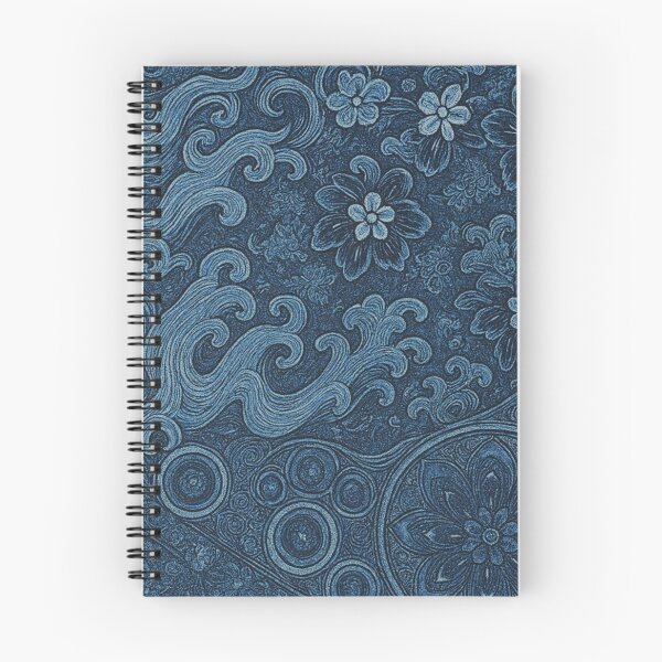 Item preview, Japanese Floral Pattern | Indigo Sashiko Inspired Textile Design | Traditional Washi Style Art Print designed and sold by RickE.