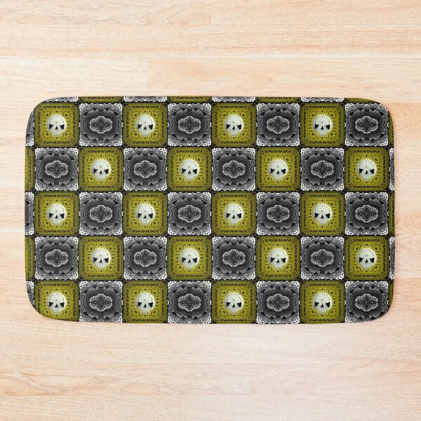 Item preview, Skull Granny Square - Black & Yellow designed and sold by Moonlit Datura.