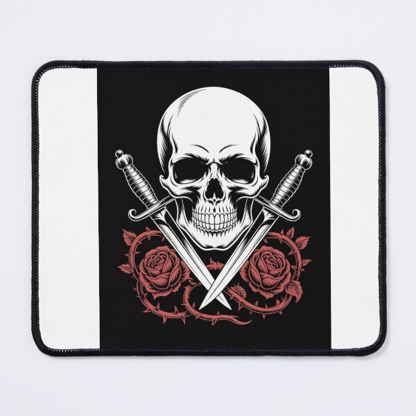 Item preview, Skull Daggers and Red Roses Gothic Tattoo Aesthetic Graphic designed and sold by nova-bloom.