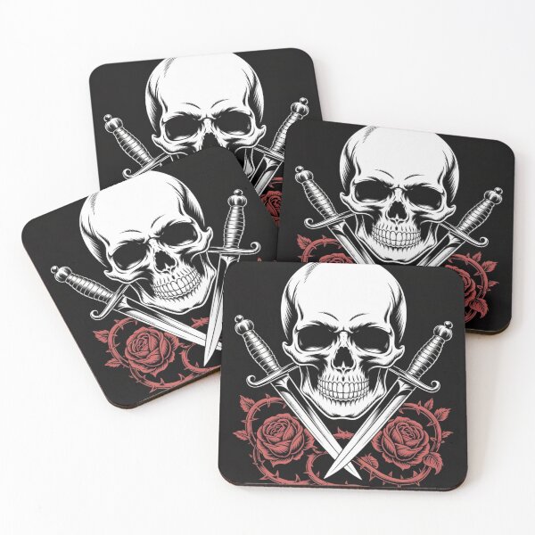 Item preview, Skull Daggers and Red Roses Gothic Tattoo Aesthetic Graphic designed and sold by nova-bloom.