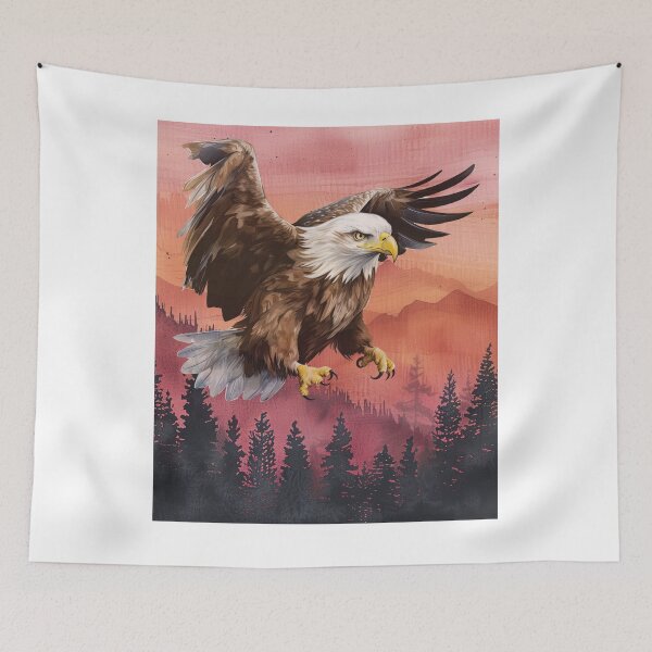 Item preview, American Bald Eagle with Beautiful Wilderness Background designed and sold by AmericaFreedom.