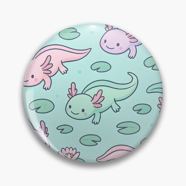 Item preview, Dreamy Axolotls & Water Lilies Seamless Pattern designed and sold by StickyGuys.
