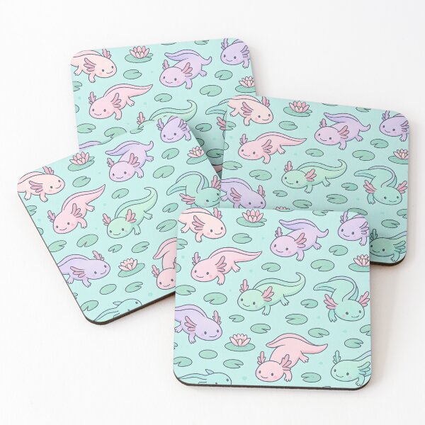 Item preview, Dreamy Axolotls & Water Lilies Seamless Pattern designed and sold by StickyGuys.