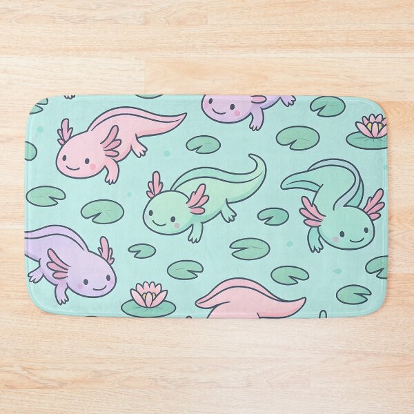 Item preview, Dreamy Axolotls & Water Lilies Seamless Pattern designed and sold by StickyGuys.