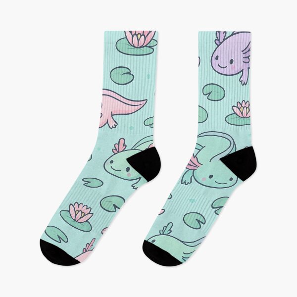 Item preview, Dreamy Axolotls & Water Lilies Seamless Pattern designed and sold by StickyGuys.