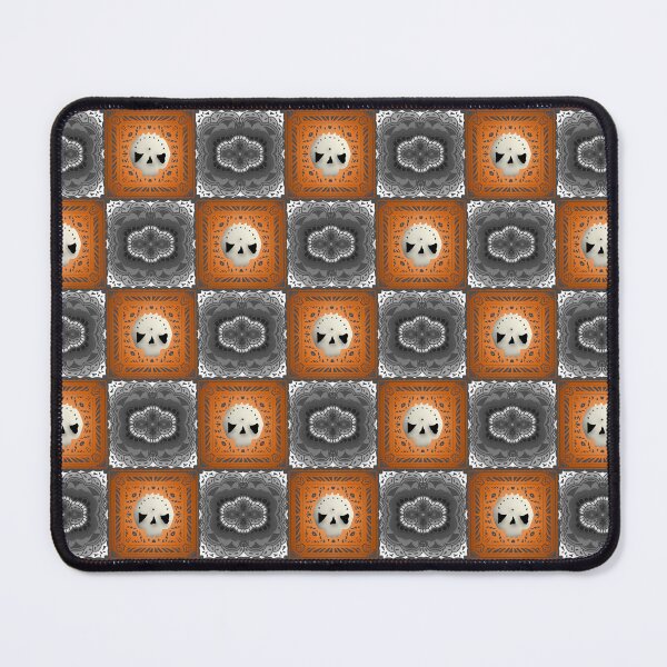 Item preview, Skull Granny Square - Gray & Orange designed and sold by Moonlit Datura.