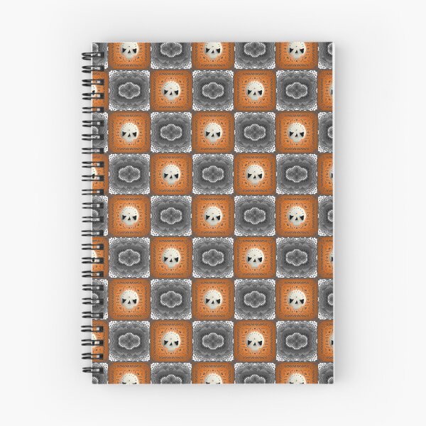 Item preview, Skull Granny Square - Gray & Orange designed and sold by Moonlit Datura.