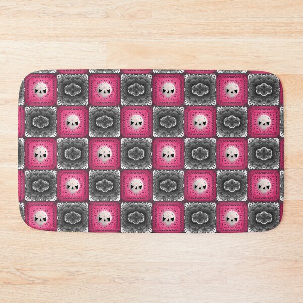 Item preview, Skull Granny Square - Gray & Pink designed and sold by Moonlit Datura.
