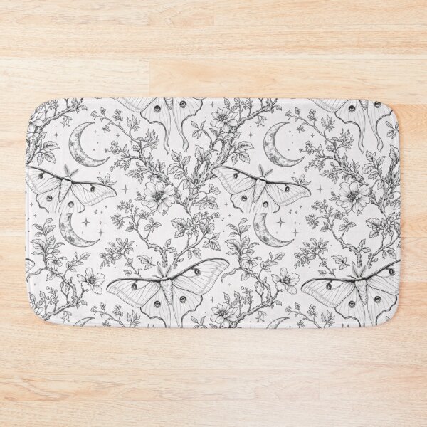 Item preview, Vintage Moth Moon Toile Celestial Gothic Line Repeat designed and sold by StickyGuys.