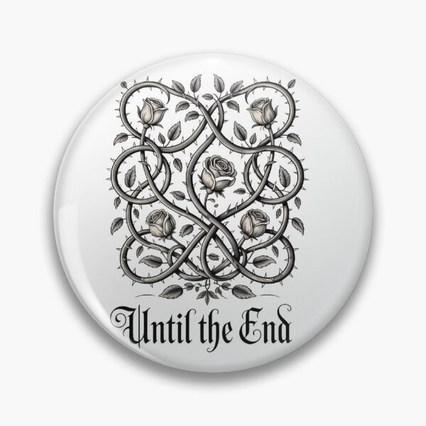 Item preview, Until the End Entwined Thorny Roses Gothic Black and White Art designed and sold by nova-bloom.