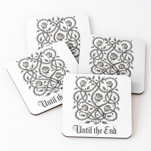 Item preview, Until the End Entwined Thorny Roses Gothic Black and White Art designed and sold by nova-bloom.