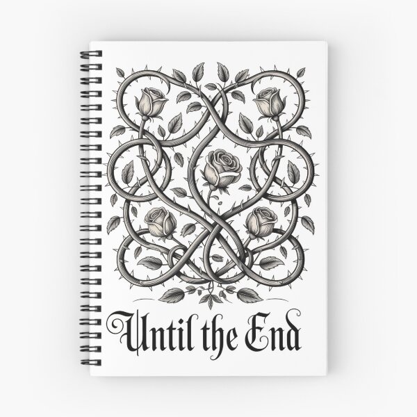 Item preview, Until the End Entwined Thorny Roses Gothic Black and White Art designed and sold by nova-bloom.