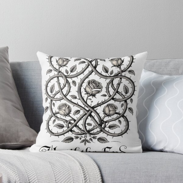 Item preview, Until the End Entwined Thorny Roses Gothic Black and White Art designed and sold by nova-bloom.