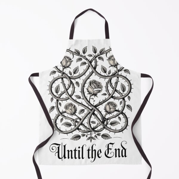 Item preview, Until the End Entwined Thorny Roses Gothic Black and White Art designed and sold by nova-bloom.