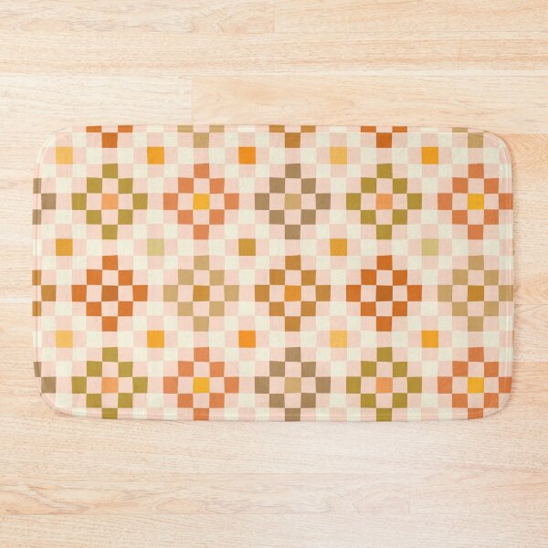 Item preview, Warm earthy autumn geometric faux quilt Cute flower patchwork motif squares designed and sold by Pravokrugulnik.